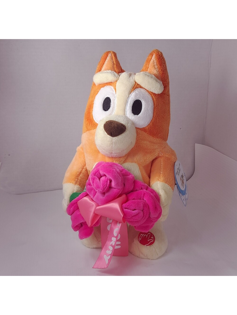 Bluey animated plush Valentines Day Singing Dancing Bingo Hooray Flower Bouquet